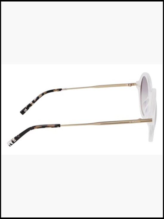 Round Sunglasses with Acetate Front and Metal Temples